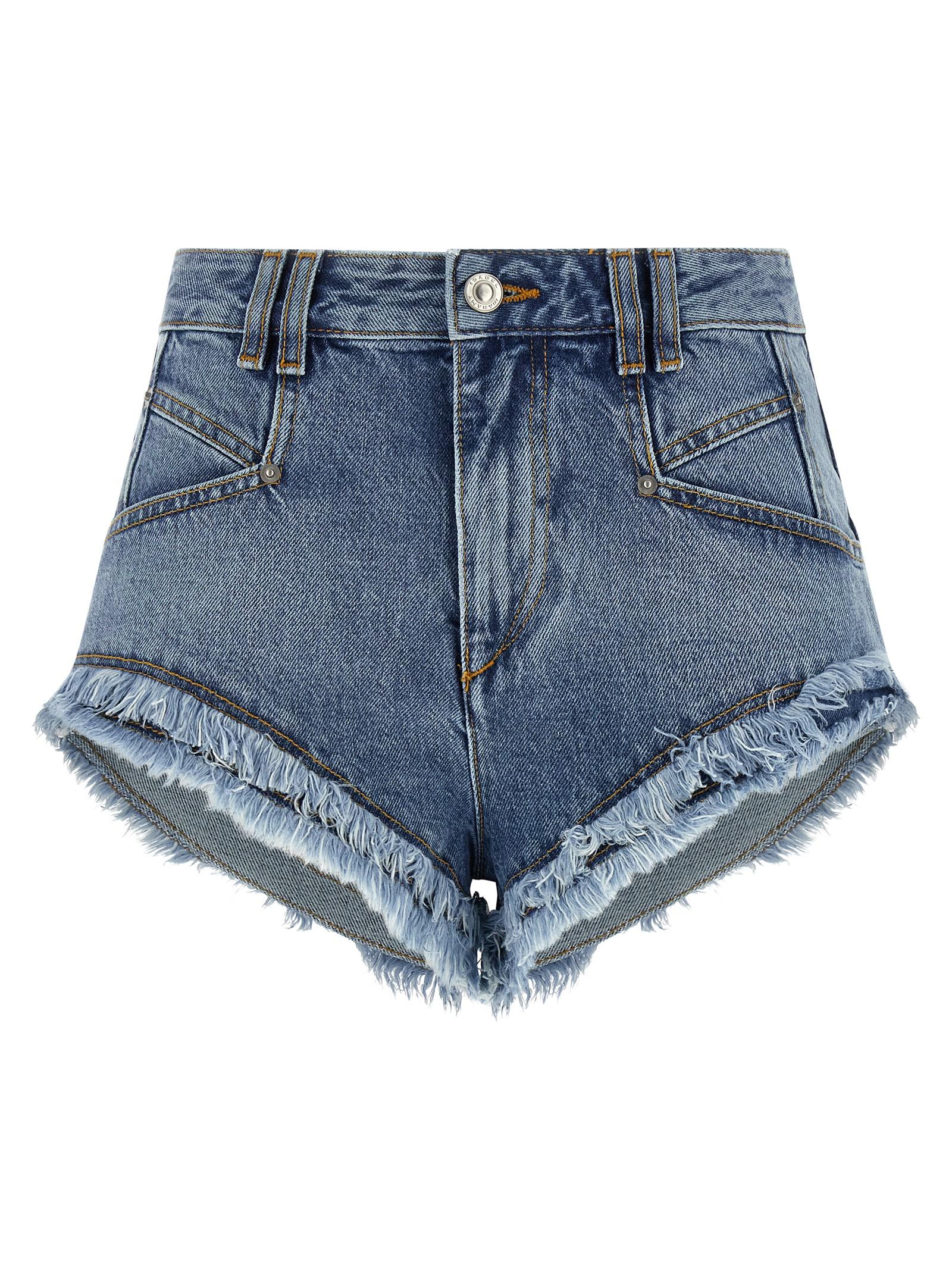 isabel marant eneidala shorts light blue cotton bermuda - women