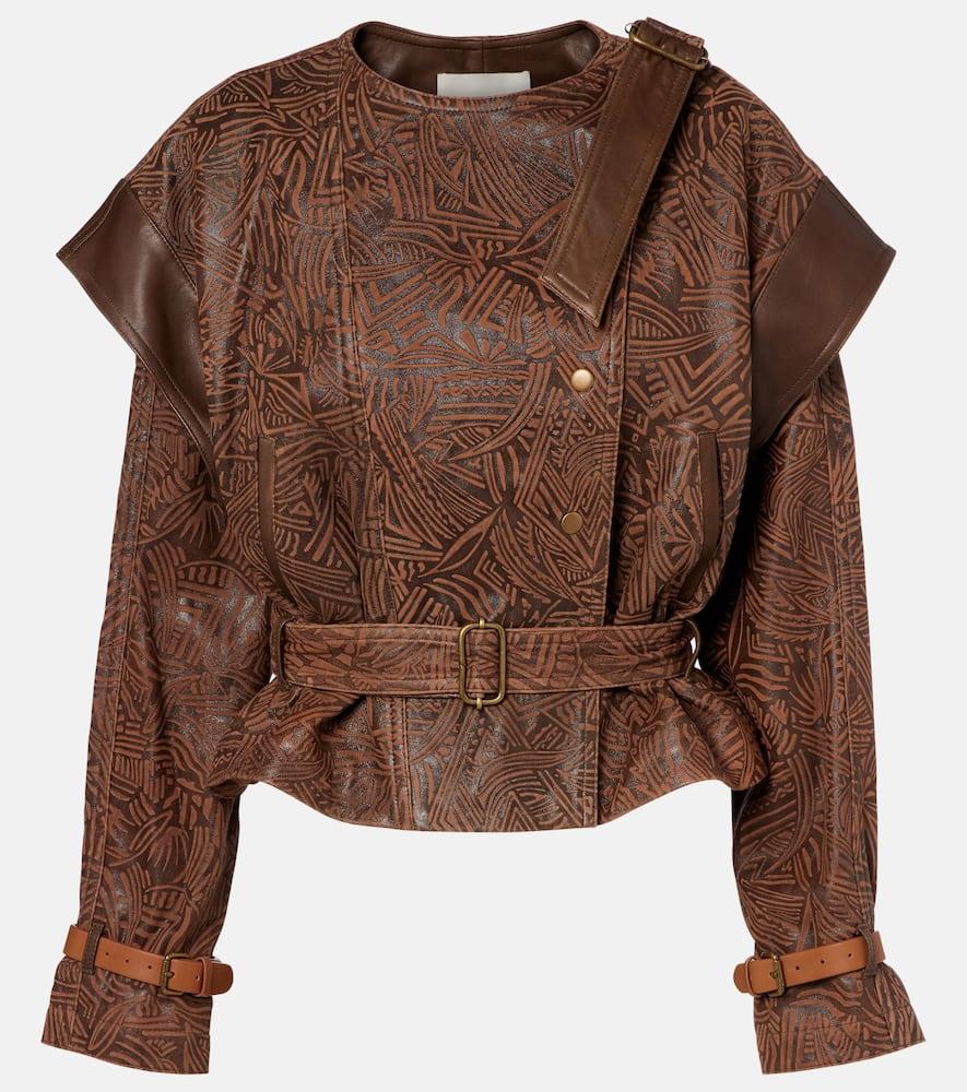 isabel marant erine belted leather jacket