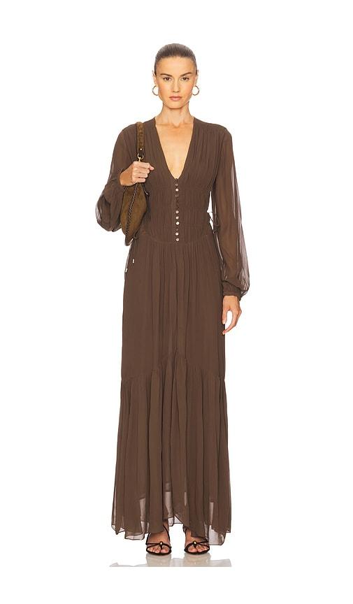 isabel marant etoile briane dress in brown.