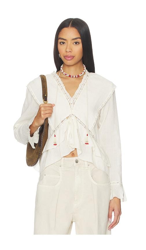 isabel marant etoile damienne top in white.