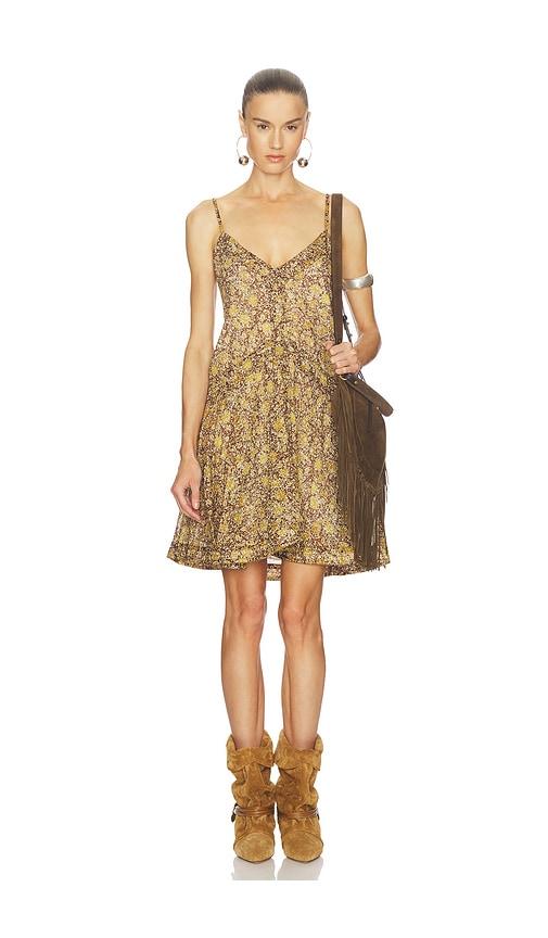 isabel marant etoile danielle dress in brown.