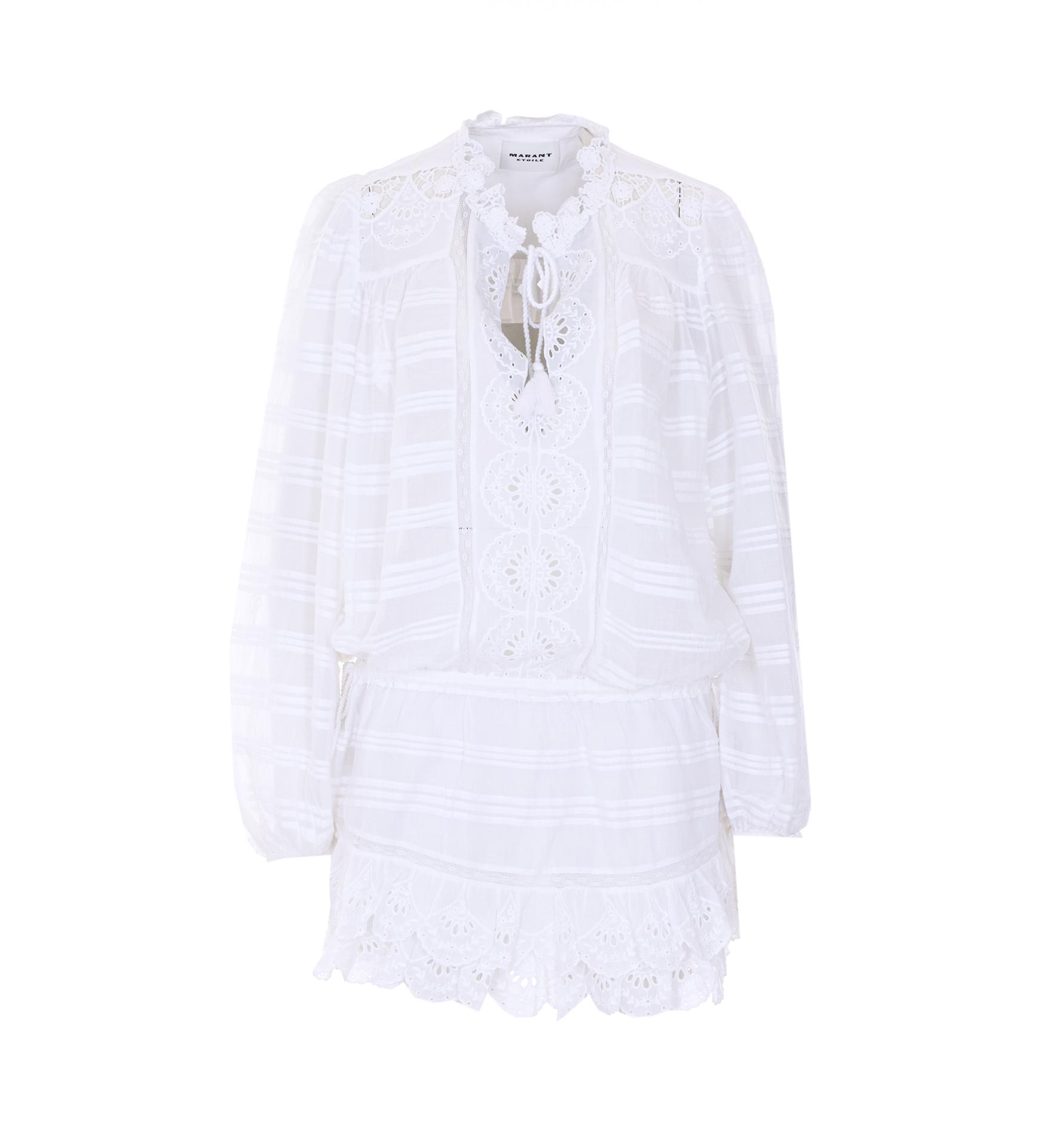 isabel marant etoile dresses white cotton - women