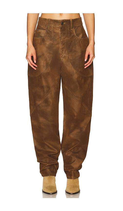 isabel marant etoile kelvina pant in brown.