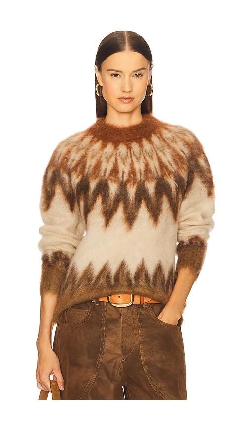 isabel marant etoile natania sweater in brown,cream.
