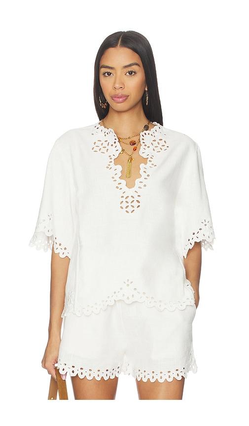 isabel marant etoile shana top in white.