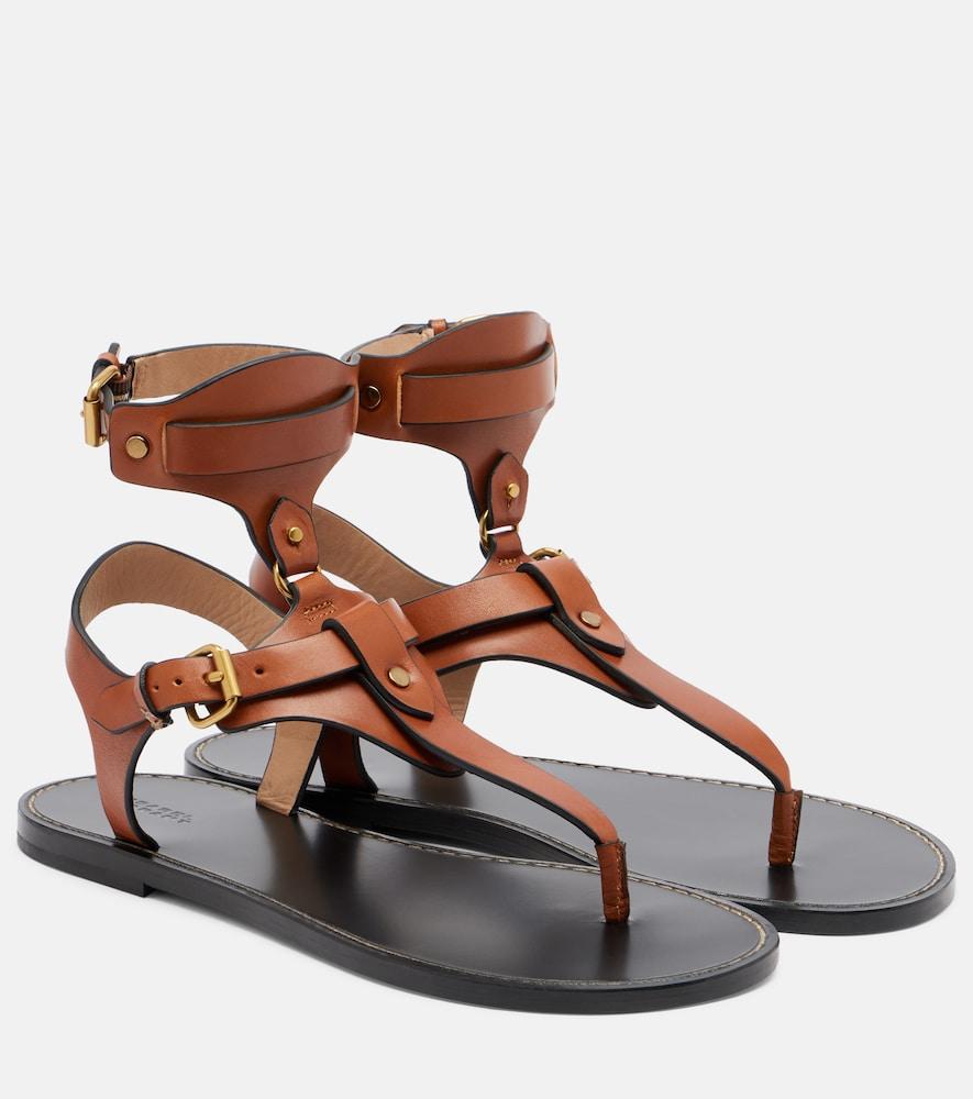 isabel marant eveena leather thong sandals
