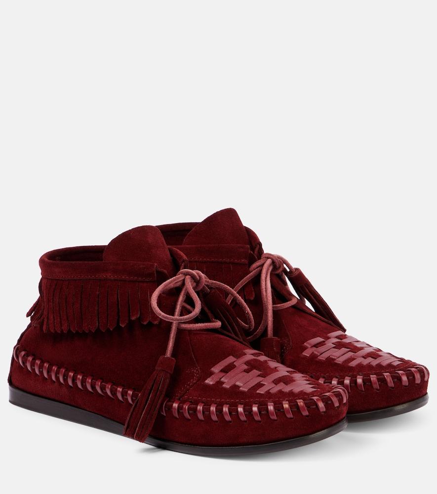 isabel marant felsa fringed suede loafers