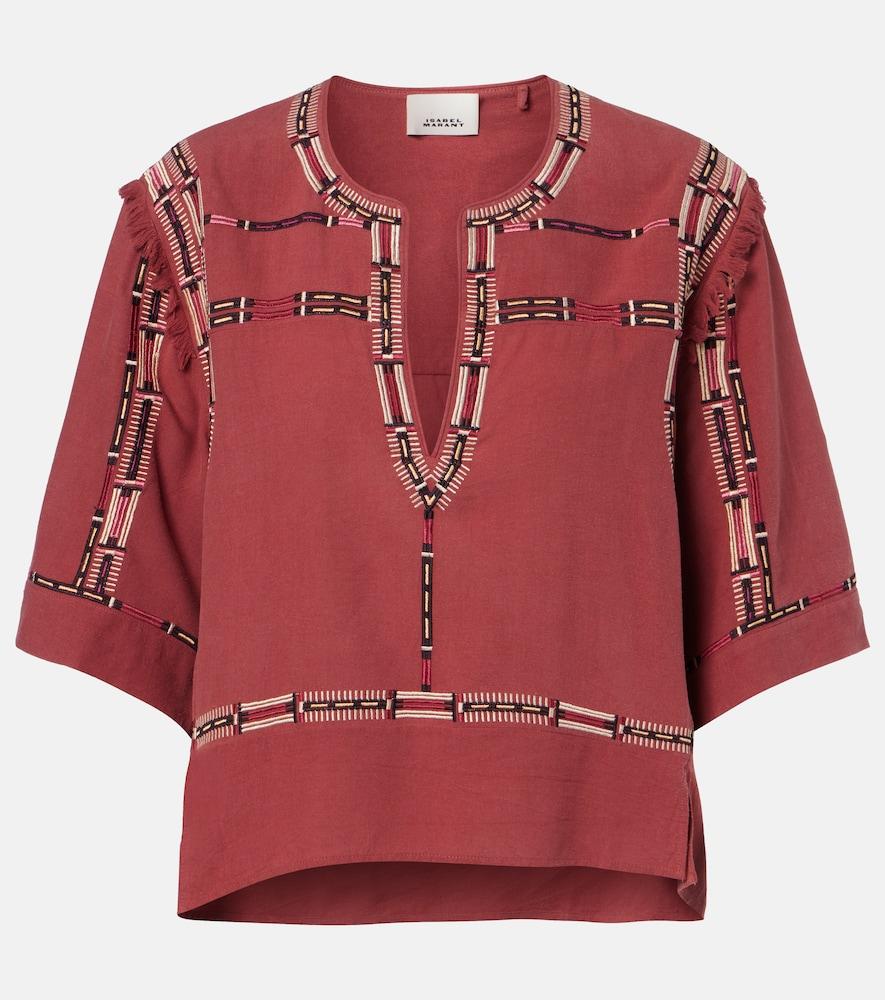 isabel marant fiosa embroidered silk blouse