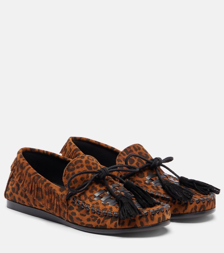 isabel marant fitza fringed suede loafers