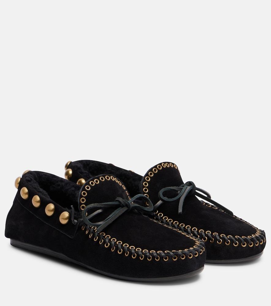 isabel marant fitza studded suede loafers
