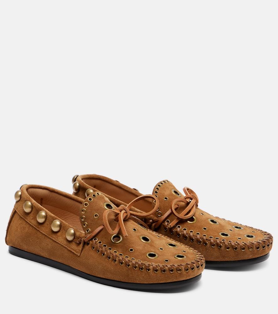 isabel marant fitza studded suede loafers
