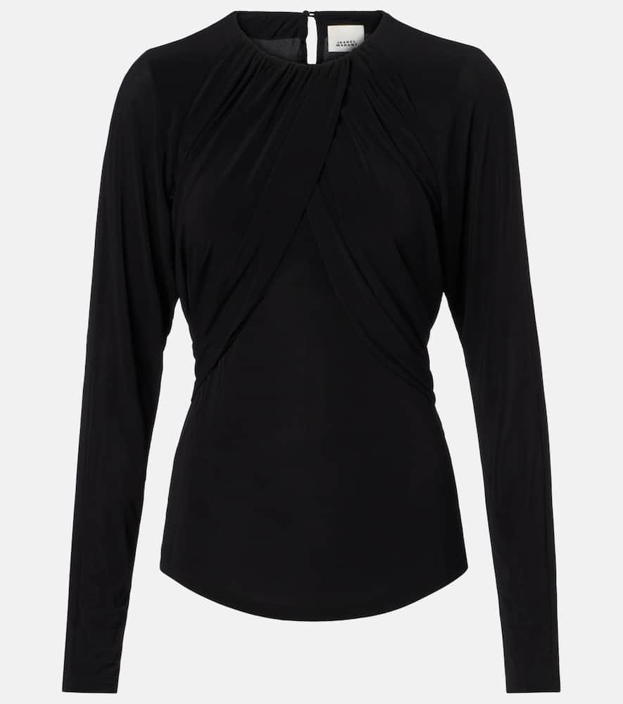 isabel marant gaetane draped jersey top