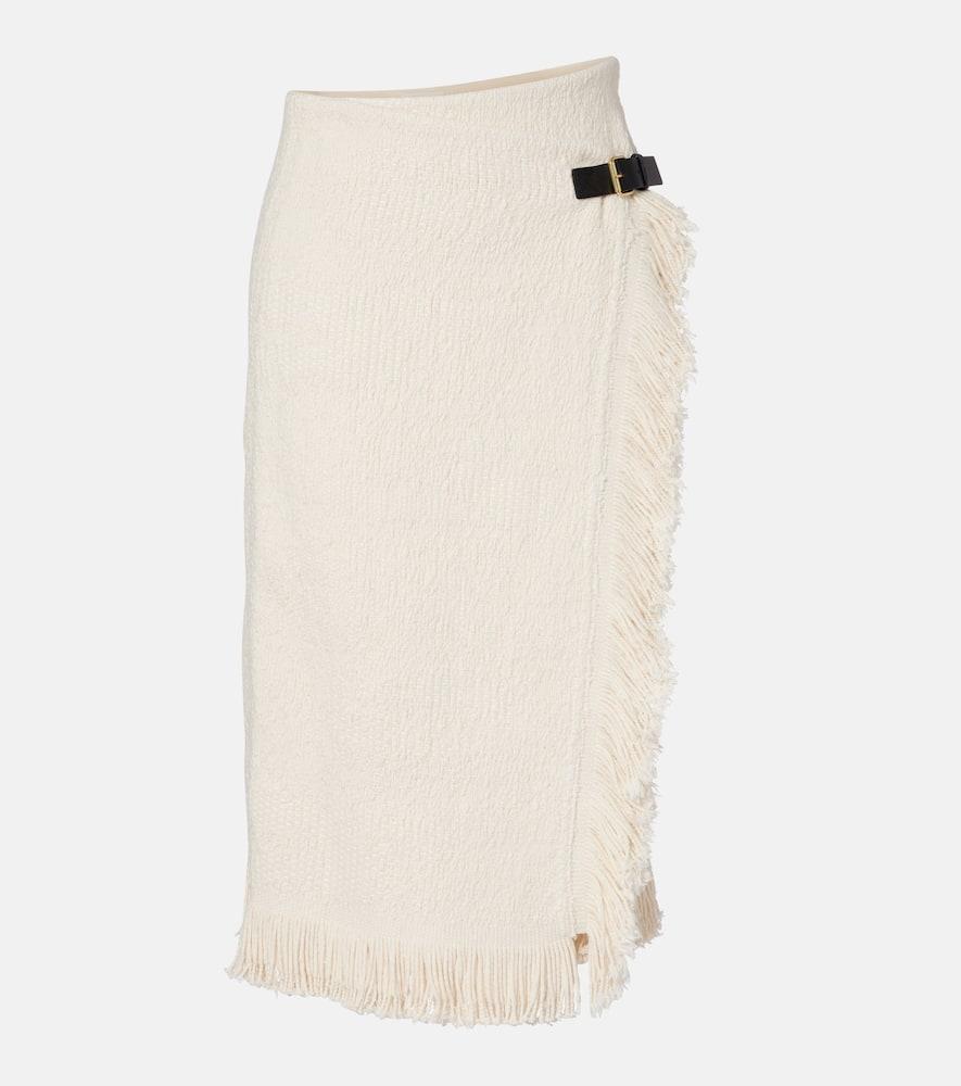 isabel marant galla cotton and linen midi skirt