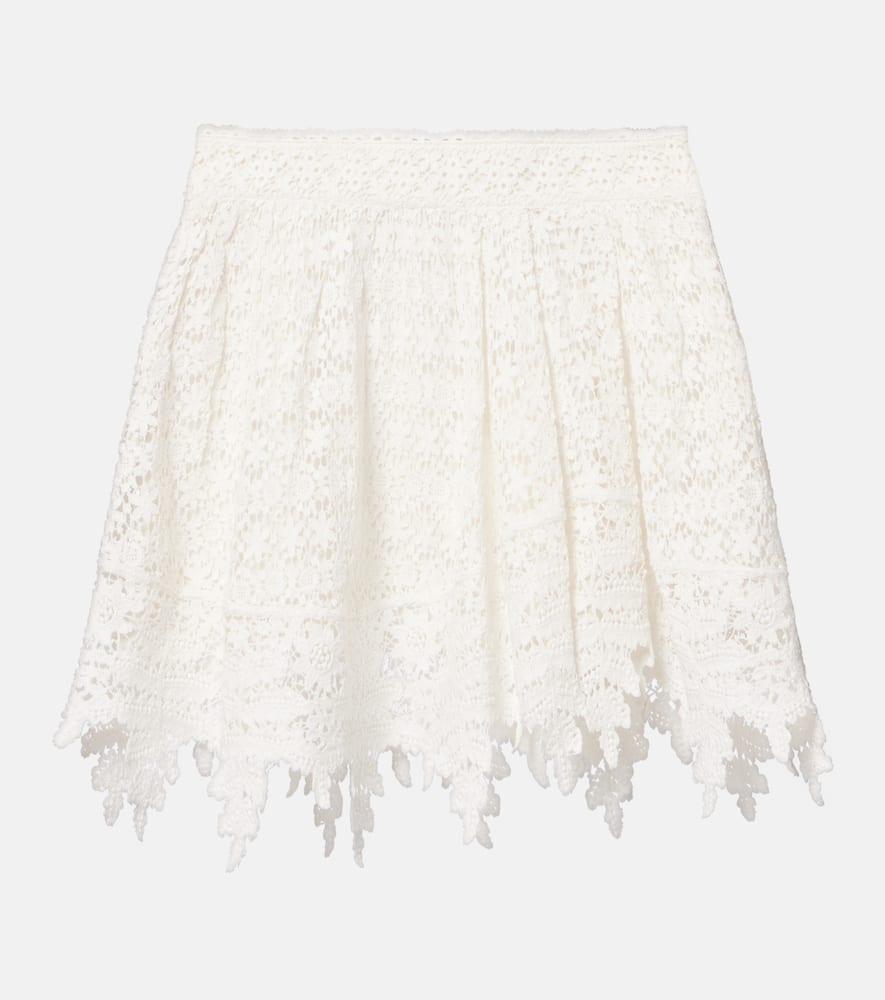 isabel marant hanta floral cotton lace miniskirt