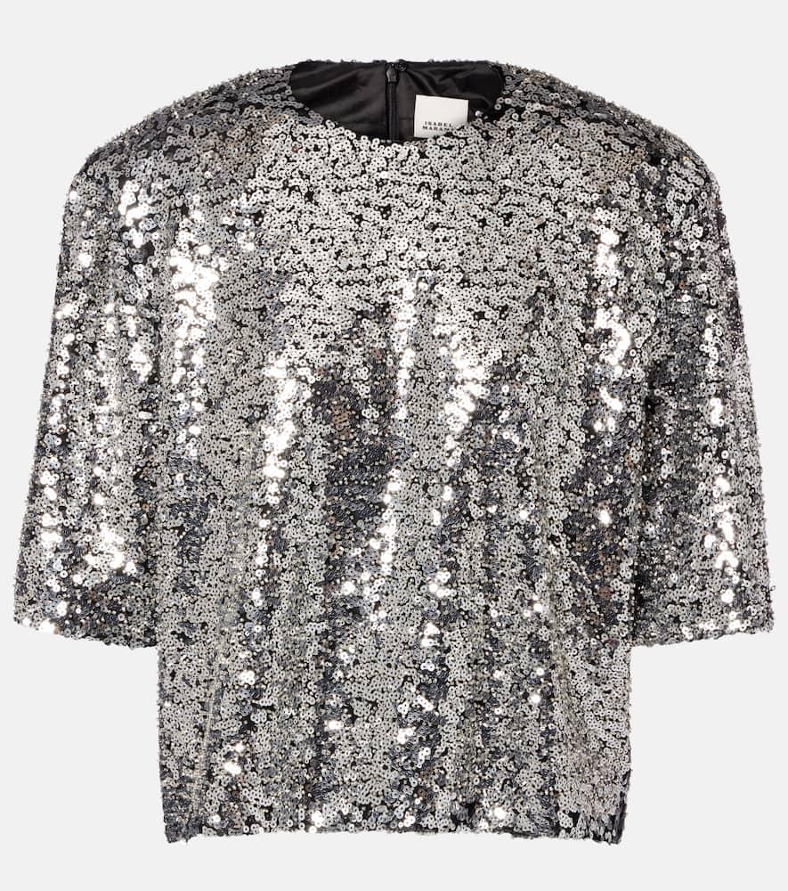 isabel marant helga sequined top