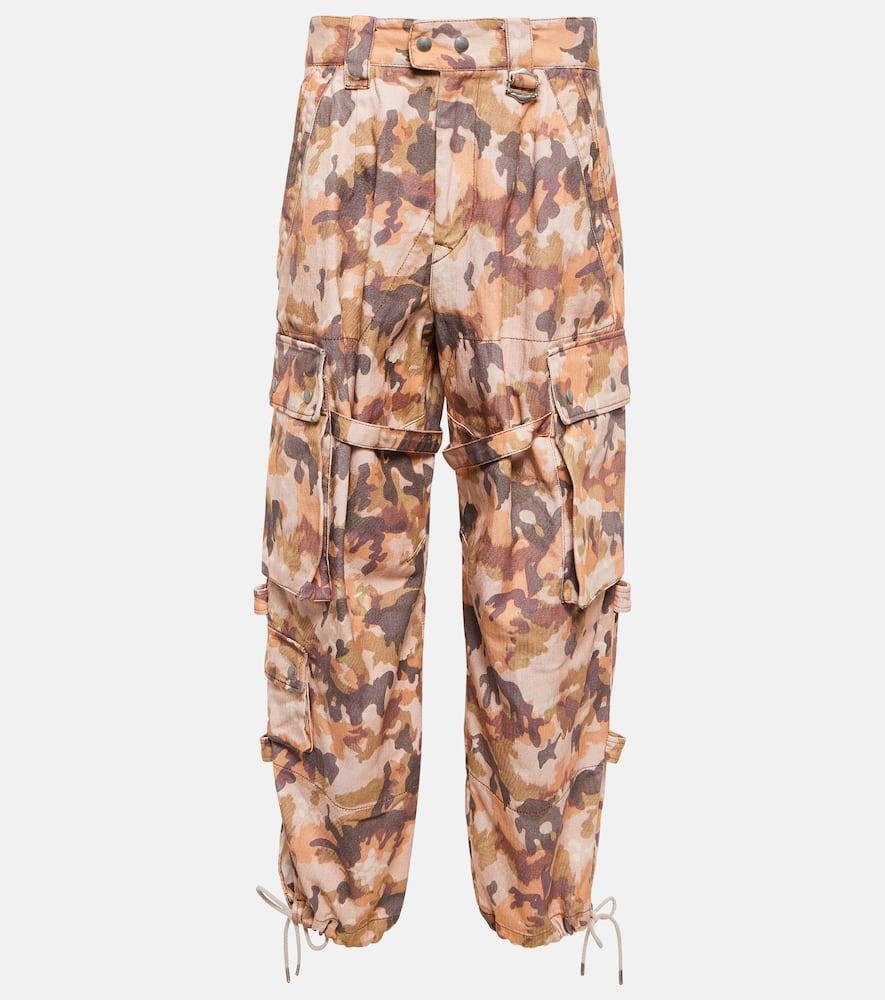 isabel marant helore printed cotton cargo pants