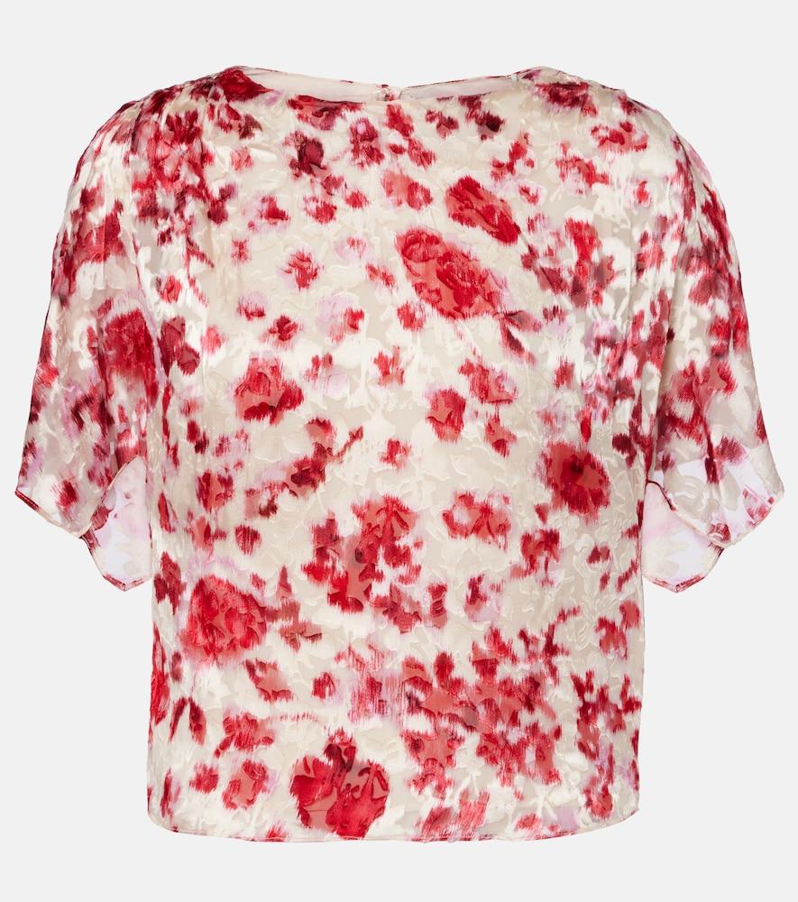 isabel marant hervane floral jacquard top