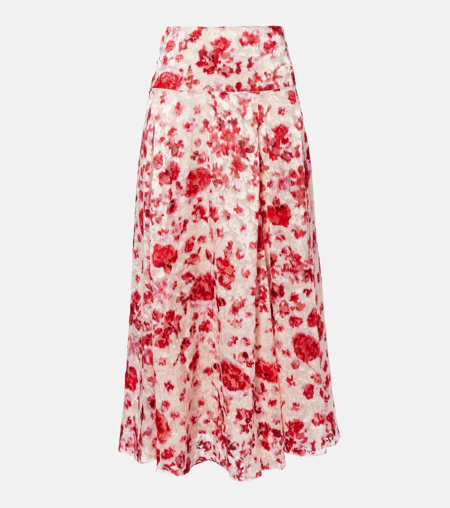 isabel marant hilza floral jacquard maxi skirt
