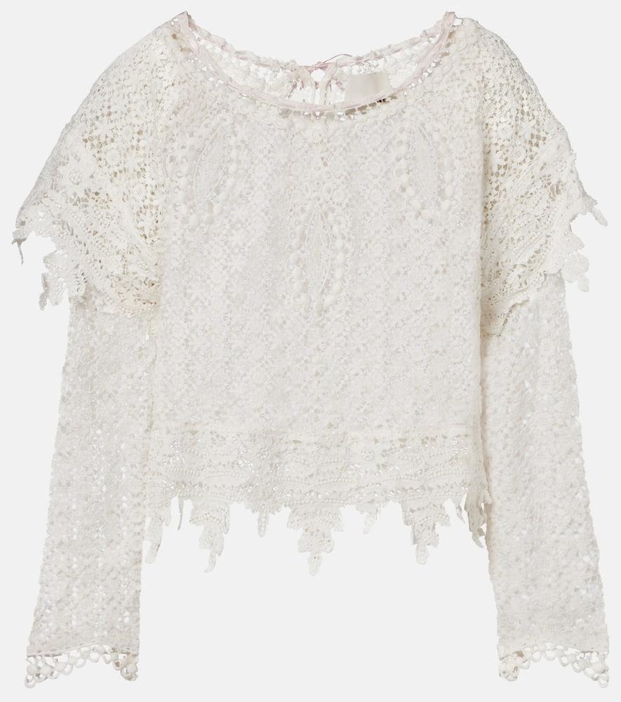 isabel marant hyliana cotton lace top