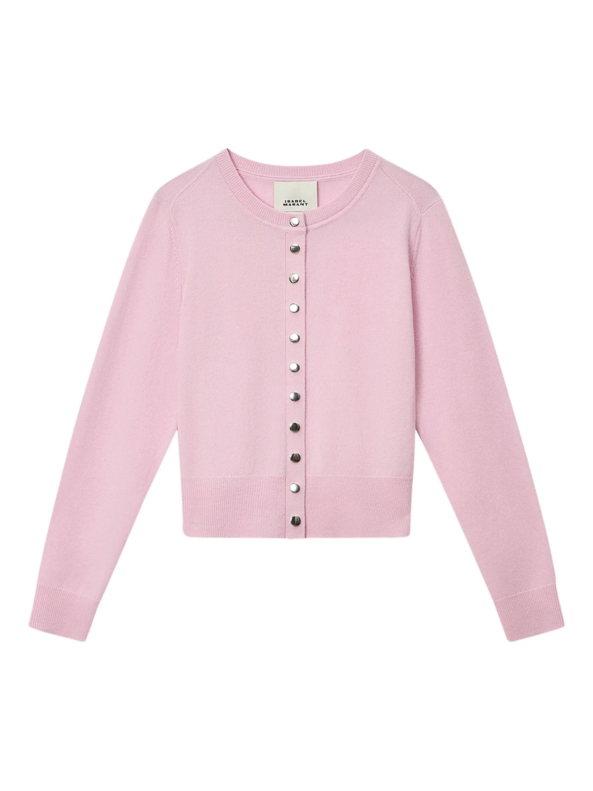 isabel marant idesia cardigan pink & purple merino wool ws maglia - women
