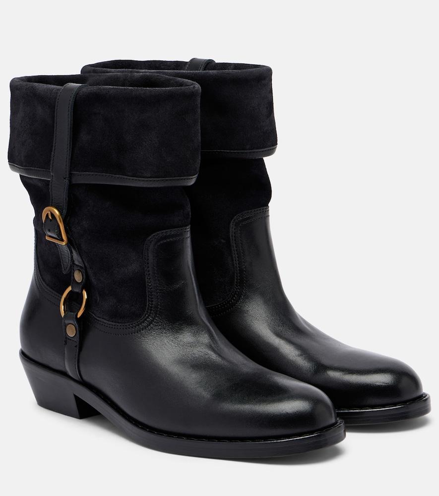 isabel marant ildra 35 leather and suede ankle boots