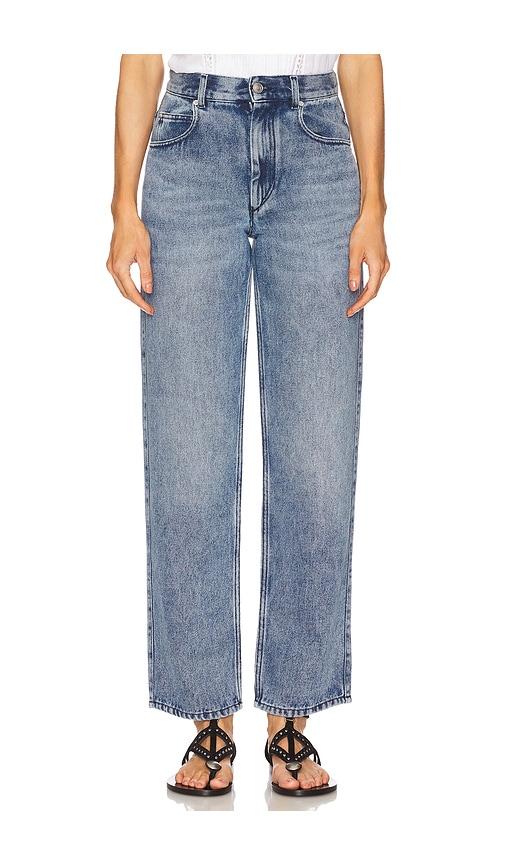 isabel marant jenny wide leg in denim-medium.