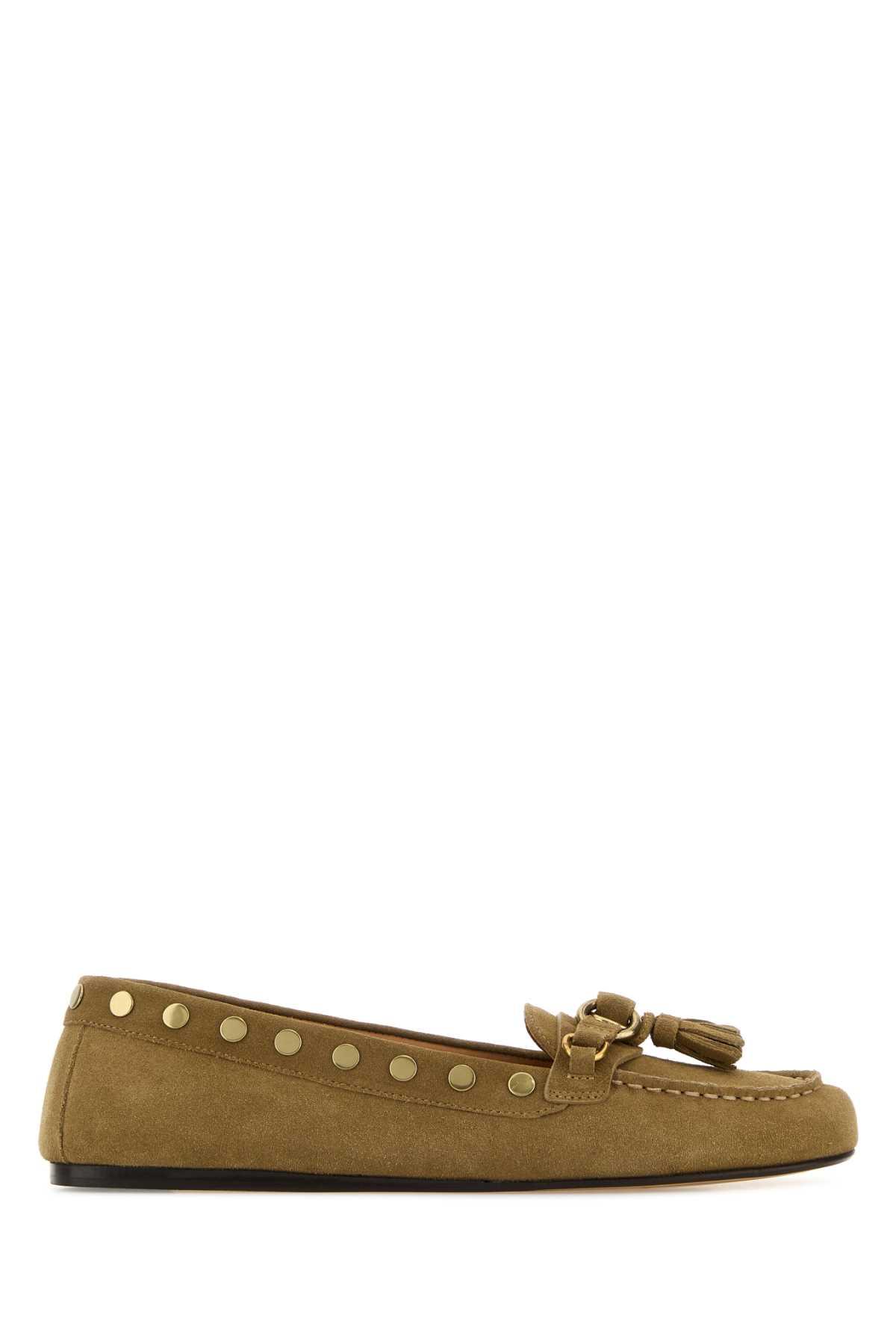 isabel marant khaki suede faxel loafers