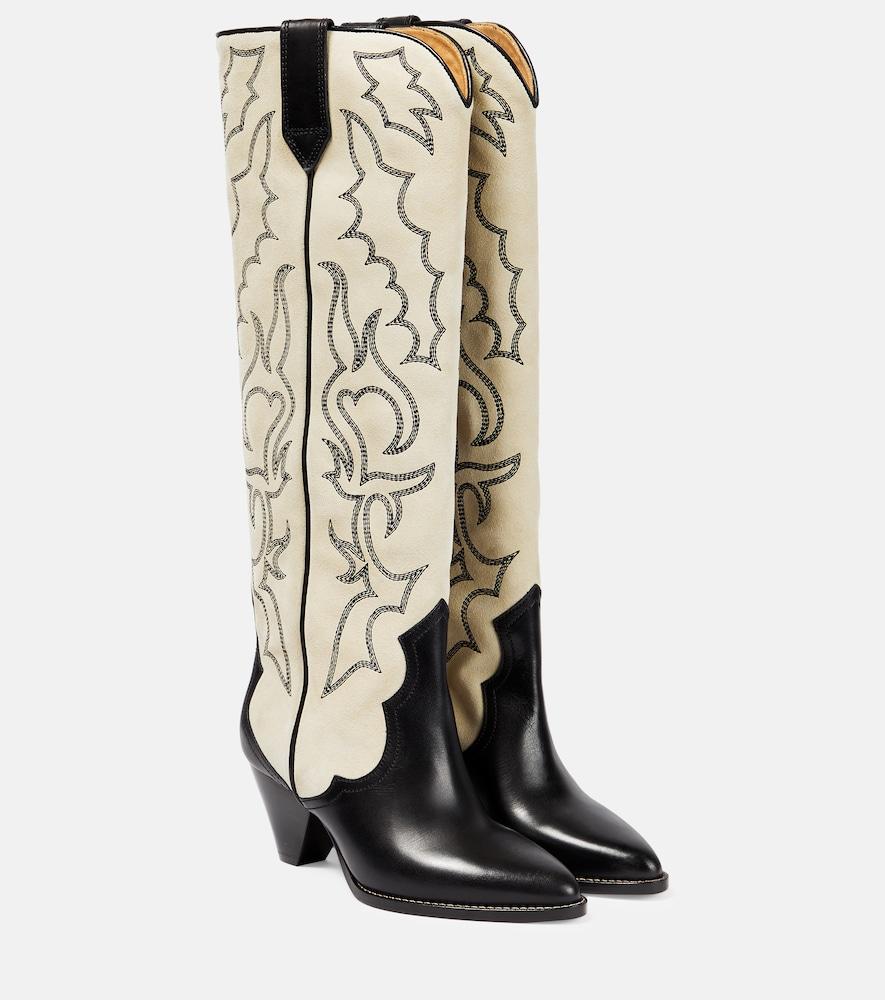 isabel marant leila leather and suede cowboy boots