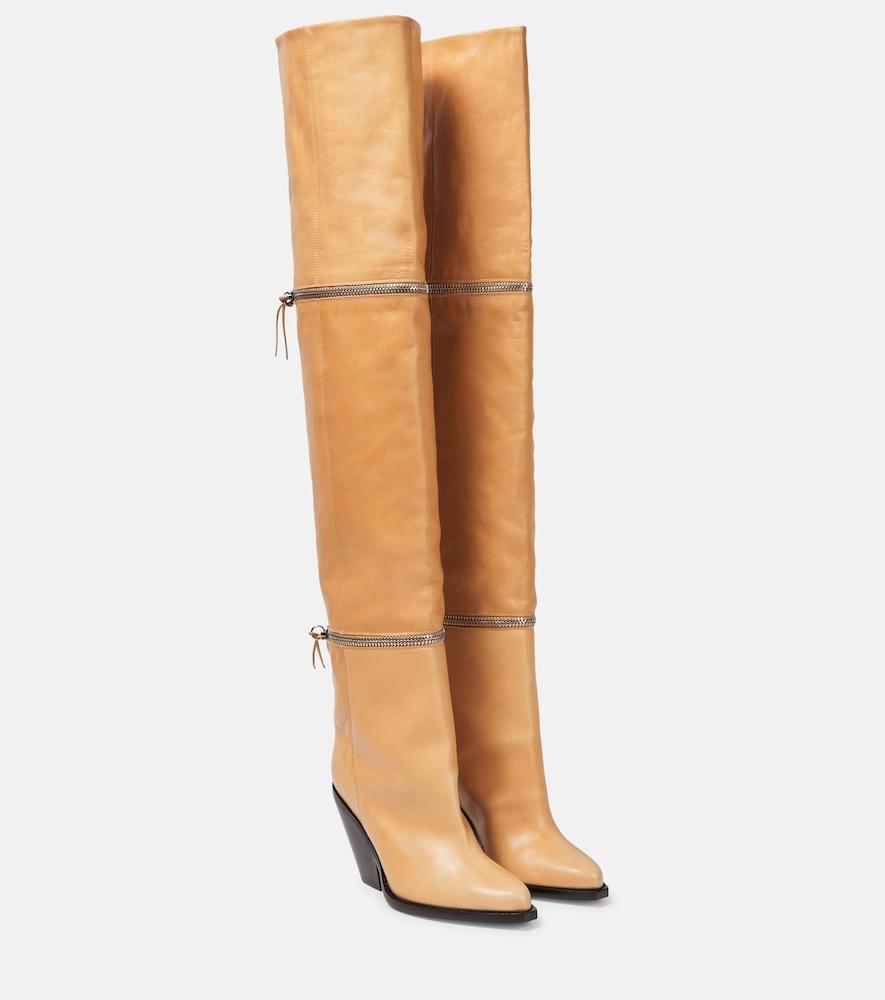 isabel marant lelodie leather over the knee boots