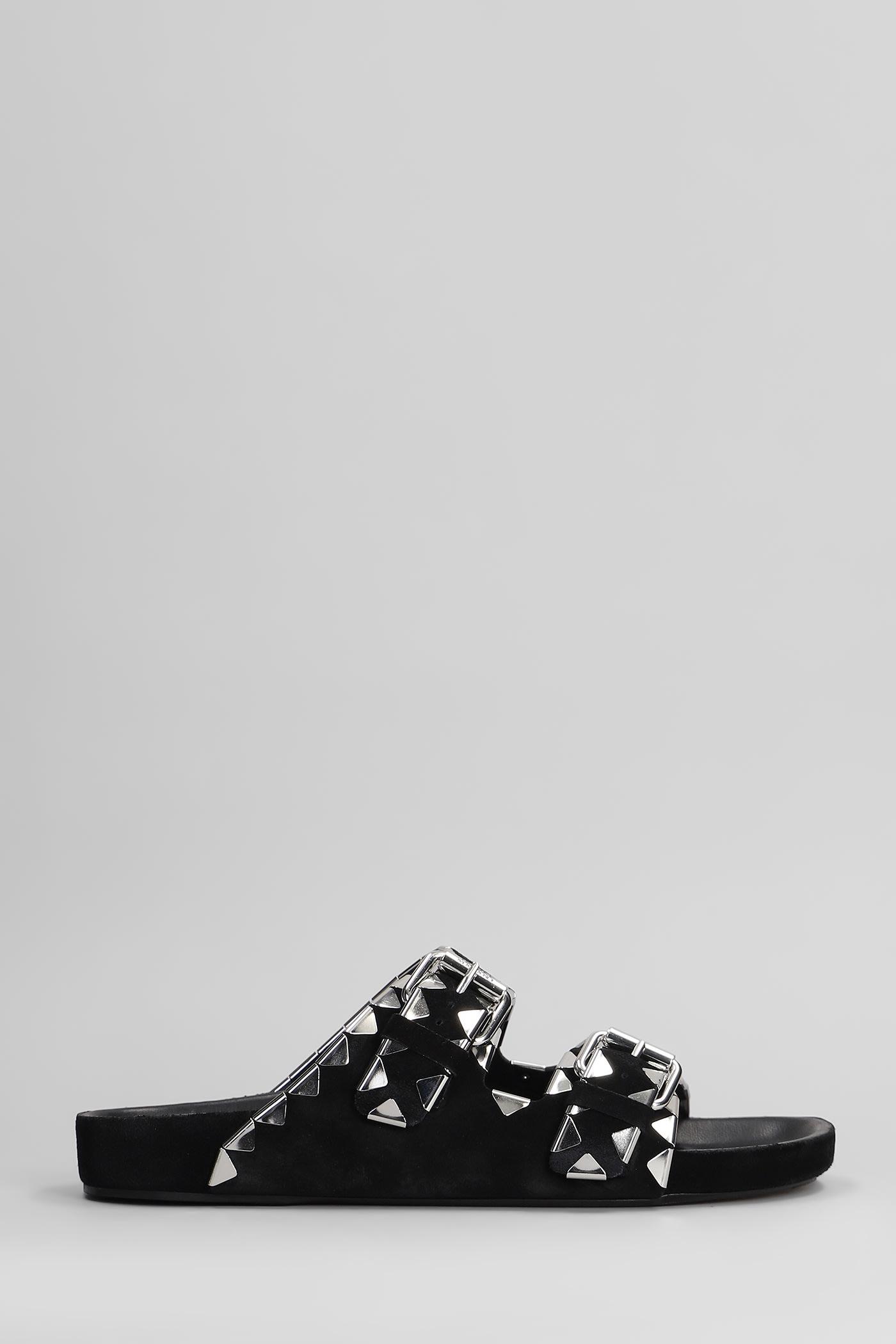isabel marant lennyo flats in black suede