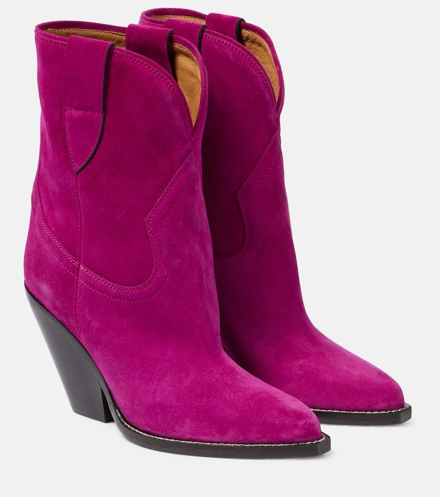 isabel marant leyane suede cowboy boots