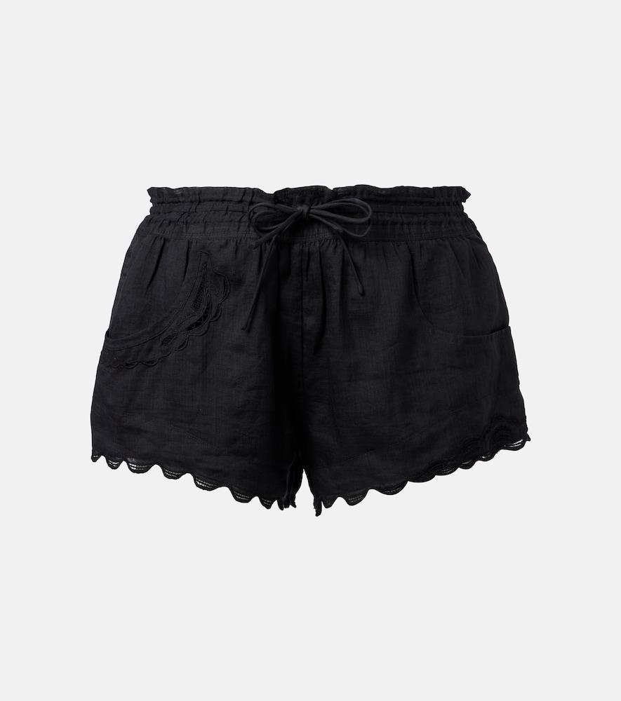 isabel marant lola broderie anglaise ramie shorts