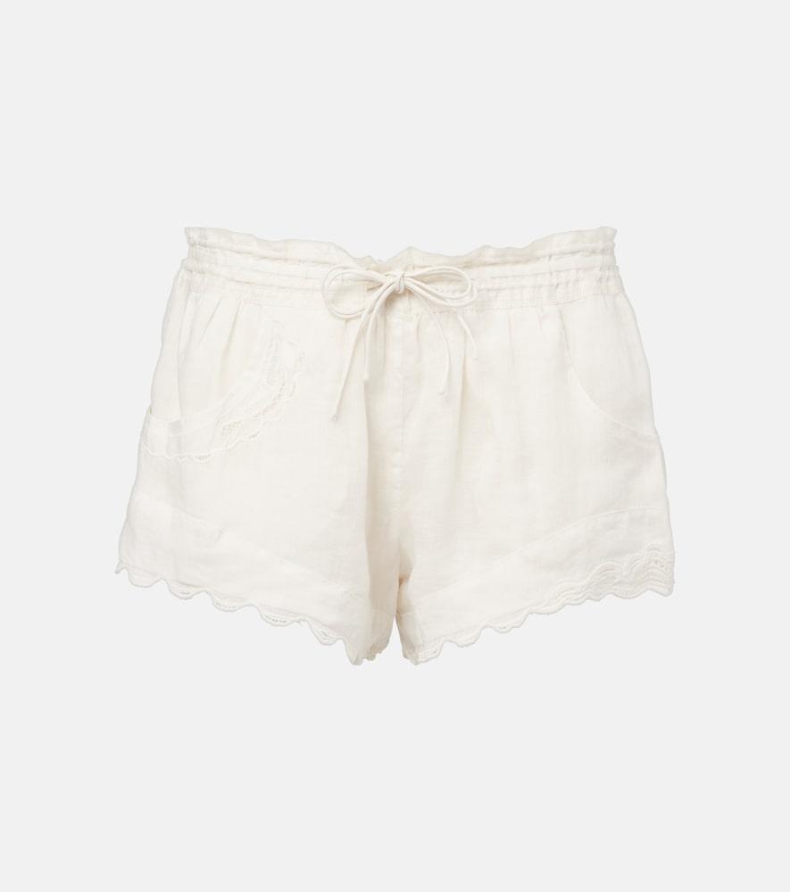 isabel marant lola broderie anglaise ramie shorts