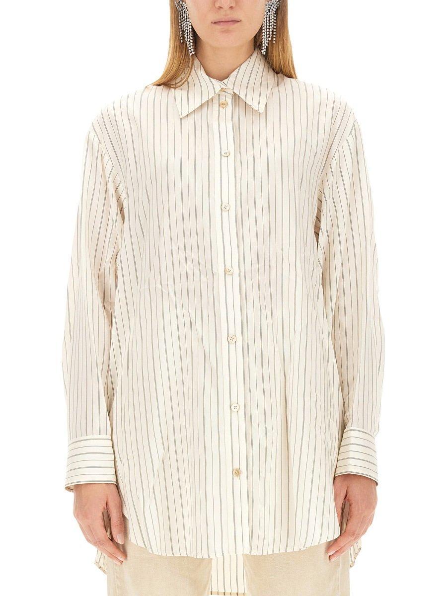 isabel marant long sleeved striped buttoned shirt
