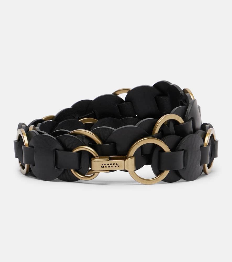 isabel marant lota braided embellished leather belt