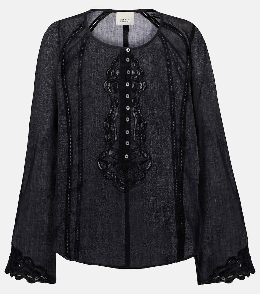 isabel marant luciele embroidered ramie blouse