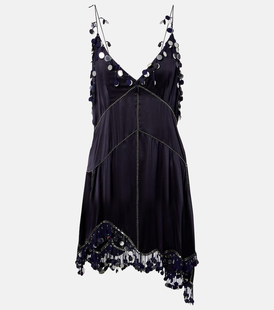 isabel marant ludna embellished silk satin minidress