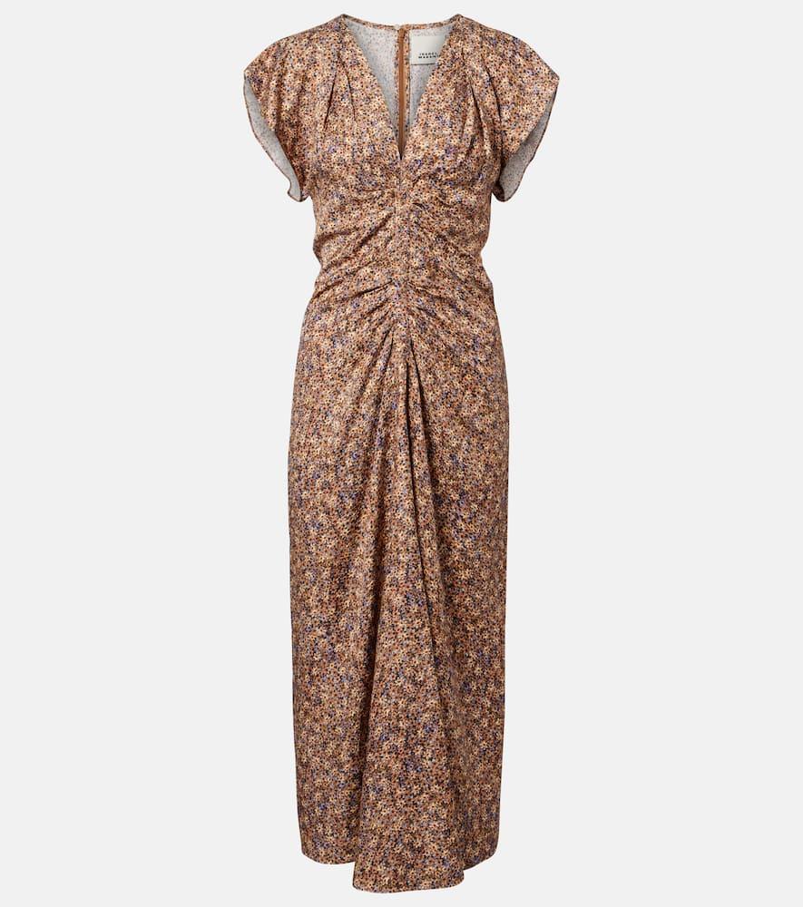 isabel marant lyndsay floral gathered midi dress