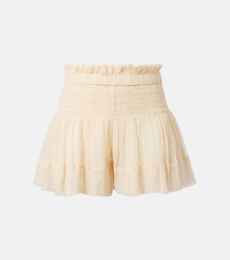 isabel marant maelly shirred silk shorts