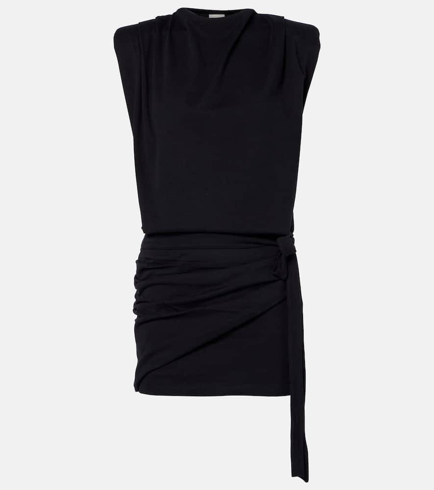 isabel marant marielle draped cotton minidress