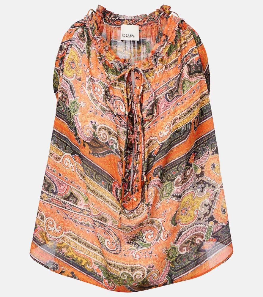 isabel marant marilou paisley silk voile top