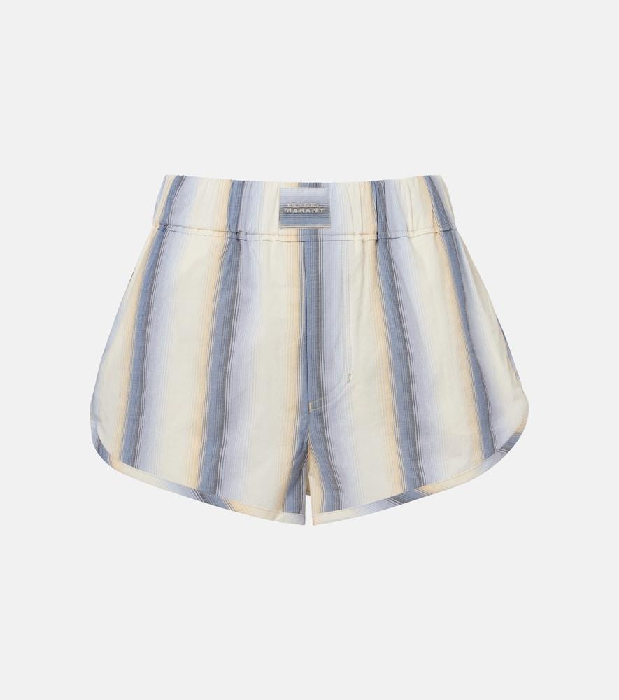 isabel marant melinea striped cotton shorts