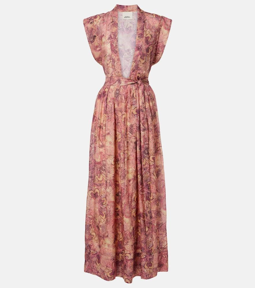 isabel marant melissa printed silk voile maxi dress
