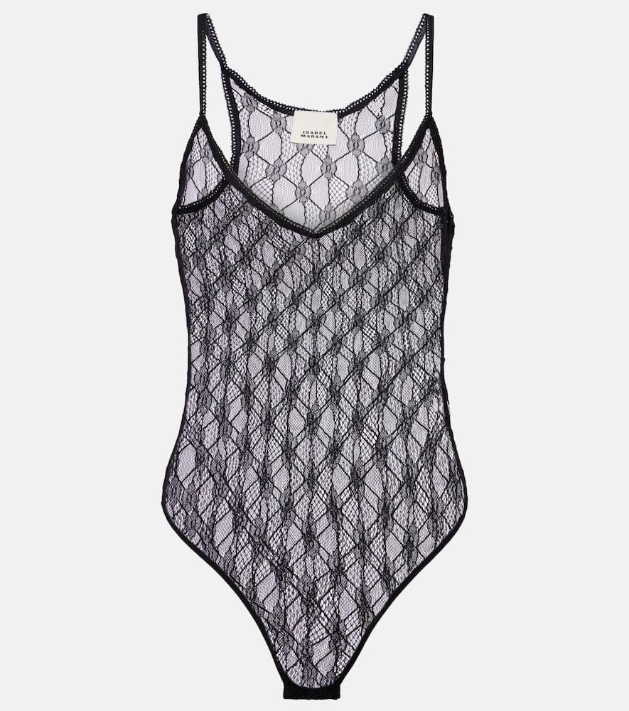 isabel marant mildy sheer lace bodysuit