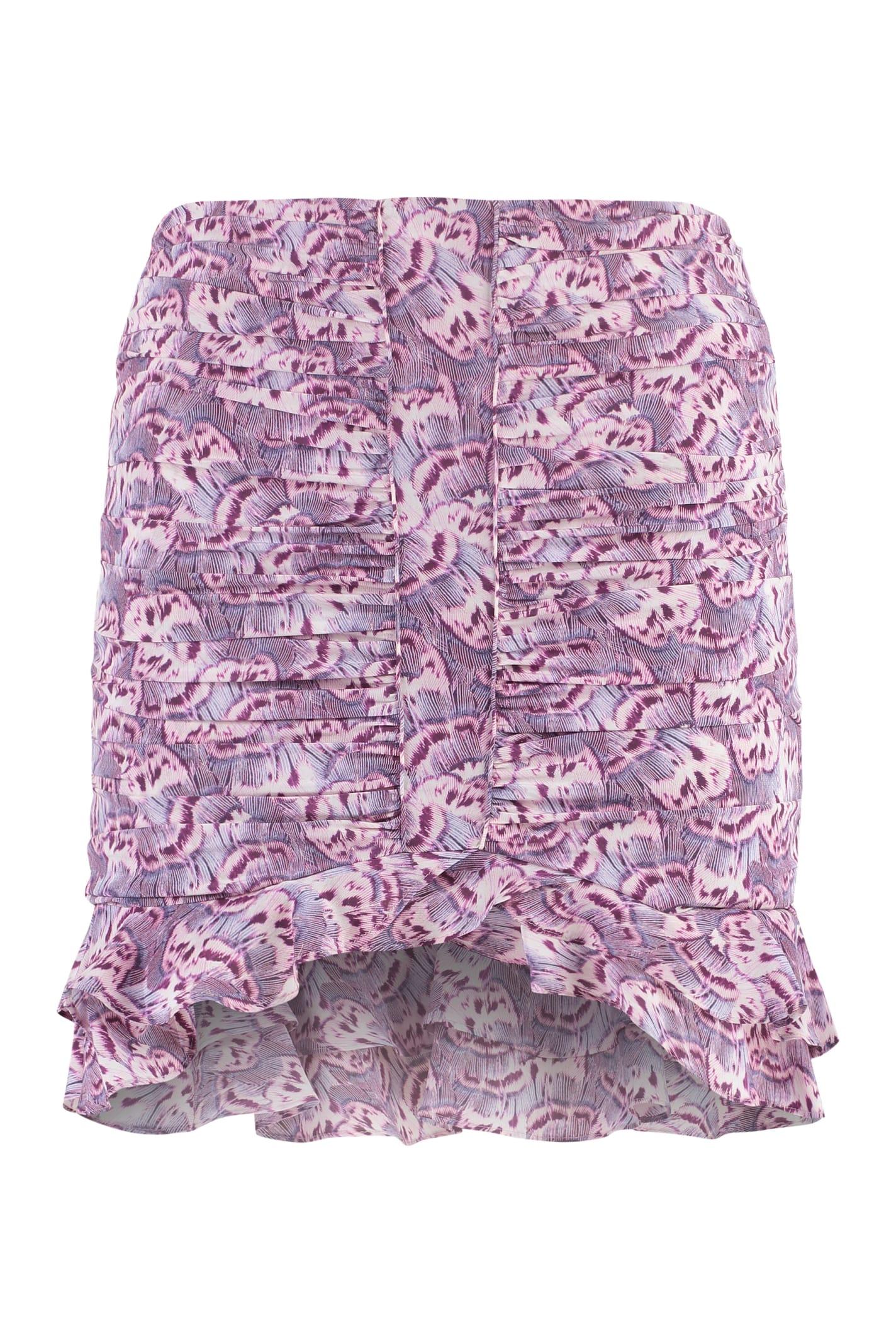 isabel marant milendi printed silk skirt