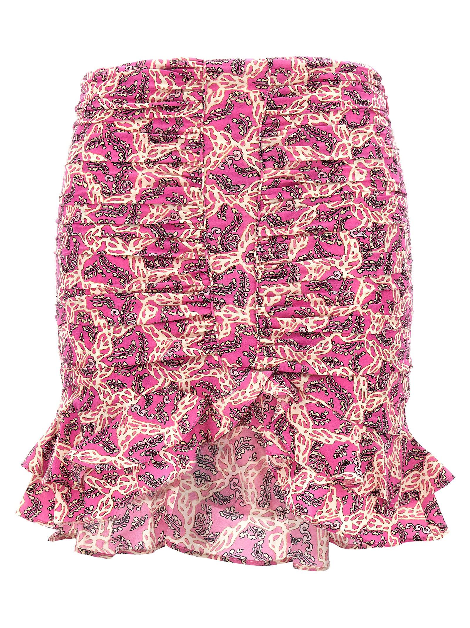 isabel marant milendi skirt fuchsia silk - women