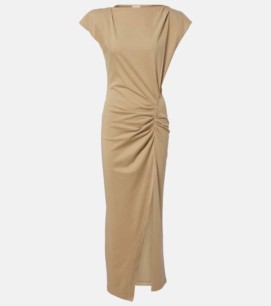 isabel marant nadela gathered cotton jersey midi dress