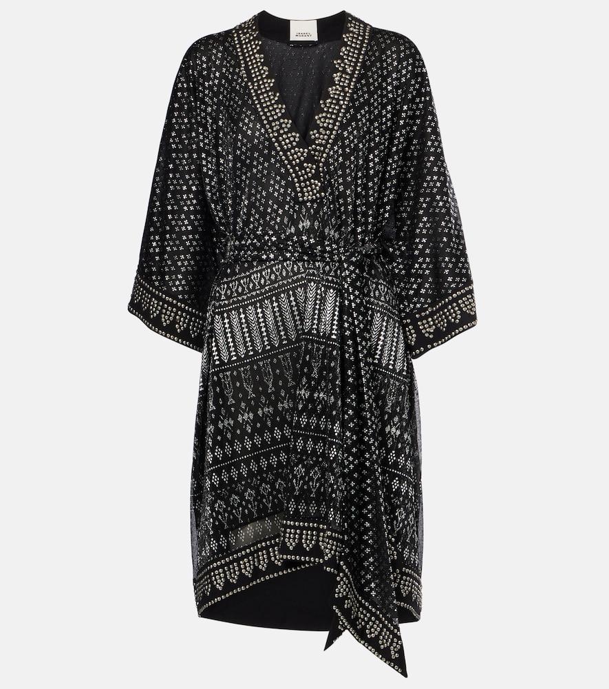 isabel marant nawel embellished lamé minidress
