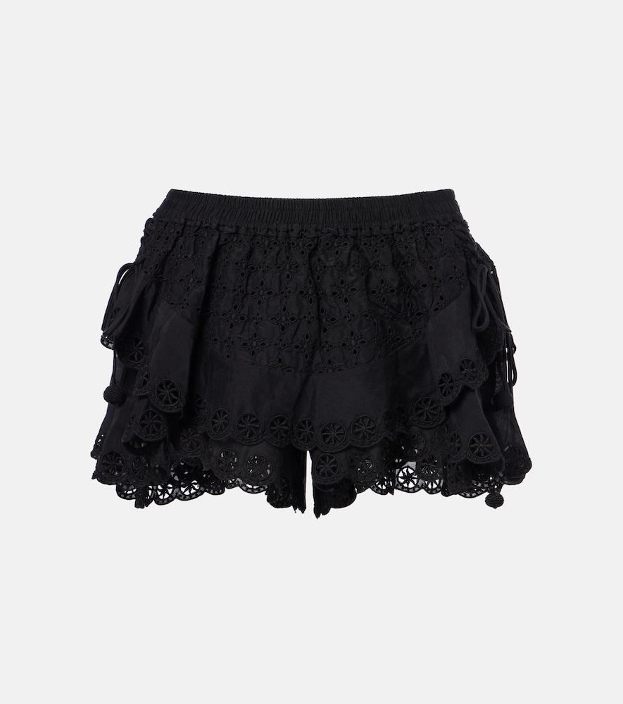 isabel marant neis cotton and silk shorts