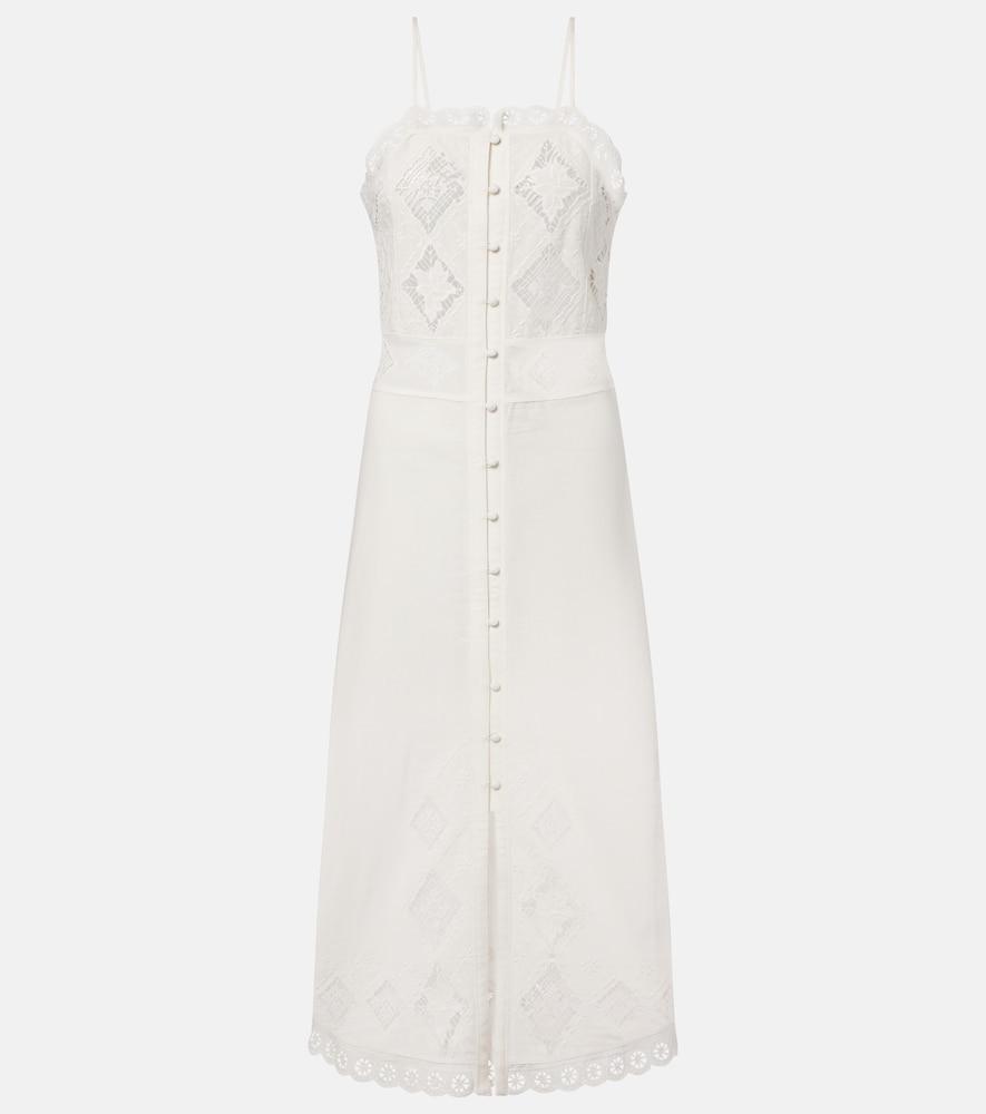 isabel marant nelsane cotton and linen midi dress
